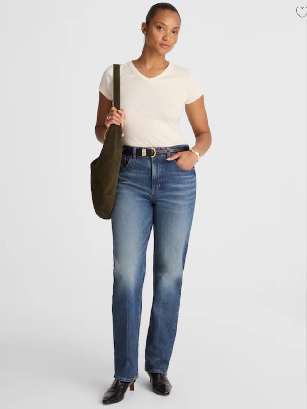 Madewell The Curvy Longline Straight Jean - Greendale WashComfort Stretch